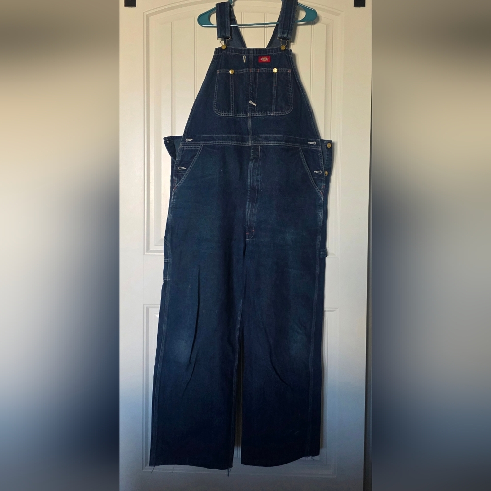 Relaxed Fit Men's Dark Blue Denim Overalls